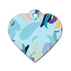 Leaves Leaf Nature Background Plant Dog Tag Heart (two Sides) by danenraven