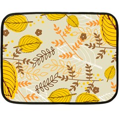 Leaf Leaves Flower Background Wallpaper Double Sided Fleece Blanket (mini)  by danenraven