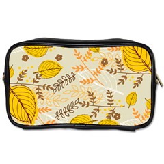 Leaf Leaves Flower Background Wallpaper Toiletries Bag (two Sides) by danenraven