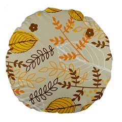 Leaf Leaves Flower Background Wallpaper Large 18  Premium Round Cushions by danenraven