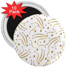 Illustration Pattern Seamless Golden 3d 3  Magnets (10 Pack)  by danenraven