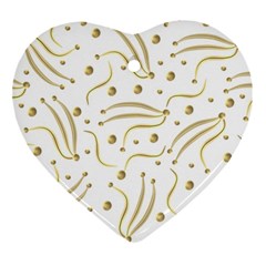 Illustration Pattern Seamless Golden 3d Heart Ornament (two Sides) by danenraven