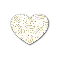 Illustration Pattern Seamless Golden 3d Rubber Coaster (heart) by danenraven