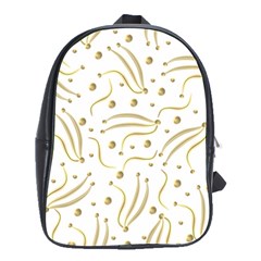 Illustration Pattern Seamless Golden 3d School Bag (large) by danenraven