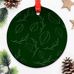 Leaves Leaf Foliage Plant  Background Ornament (round) by danenraven