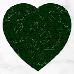 Leaves Leaf Foliage Plant  Background Jigsaw Puzzle (heart) by danenraven