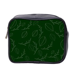 Leaves Leaf Foliage Plant  Background Mini Toiletries Bag (two Sides) by danenraven