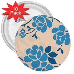 Flower Petal Branch Corolla 3  Buttons (10 Pack)  by danenraven