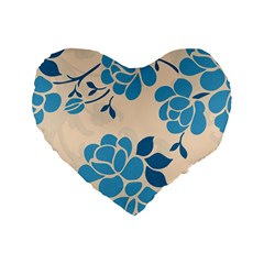 Flower Petal Branch Corolla Standard 16  Premium Heart Shape Cushions by danenraven