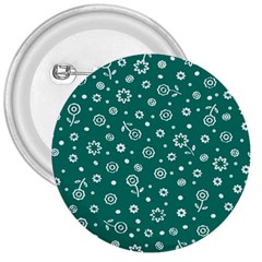 Flowers Floral Background Green 3  Buttons by danenraven