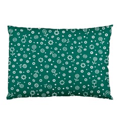 Flowers Floral Background Green Pillow Case by danenraven