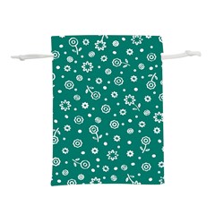 Flowers Floral Background Green Lightweight Drawstring Pouch (s) by danenraven