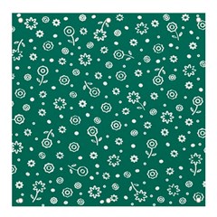 Flowers Floral Background Green Banner And Sign 4  X 4  by danenraven