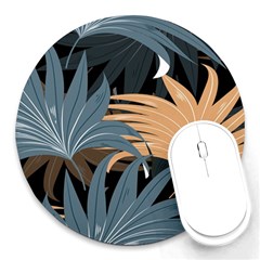 Leaves Background Digital Paper Round Mousepads by danenraven