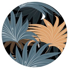 Leaves Background Digital Paper Round Trivet by danenraven