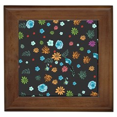 Flowers-leaves Leaf Background Floral Flora Framed Tile by danenraven