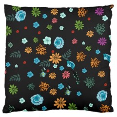 Flowers-leaves Leaf Background Floral Flora Standard Flano Cushion Case (one Side) by danenraven