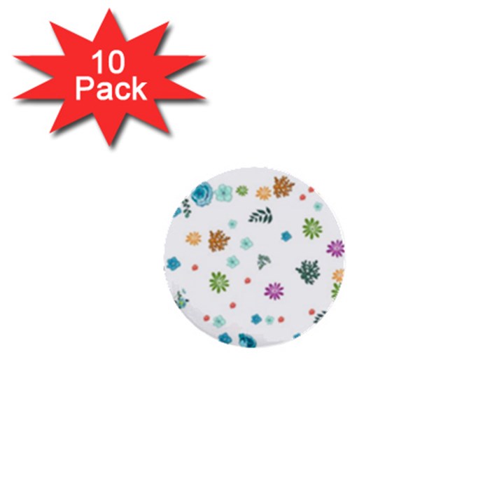 Flower Leaf Leaves Background Floral 1  Mini Buttons (10 pack) 