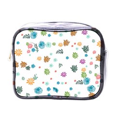 Flower Leaf Leaves Background Floral Mini Toiletries Bag (one Side) by danenraven