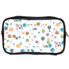 Flower Leaf Leaves Background Floral Toiletries Bag (two Sides) by danenraven