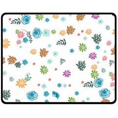 Flower Leaf Leaves Background Floral Fleece Blanket (medium)  by danenraven