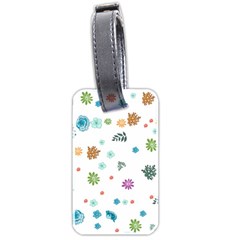 Flower Leaf Leaves Background Floral Luggage Tag (two Sides) by danenraven