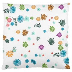 Flower Leaf Leaves Background Floral Standard Flano Cushion Case (one Side) by danenraven