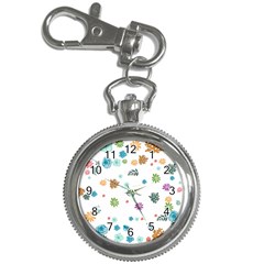 Flowers Flower Leaf Leaves Background Floral Flora Key Chain Watches by danenraven