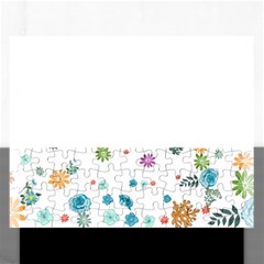 Flowers Flower Leaf Leaves Background Floral Flora Rectangular Jigsaw Puzzl by danenraven