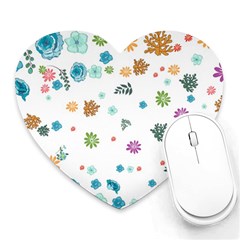 Flowers Flower Leaf Leaves Background Floral Flora Heart Mousepads by danenraven