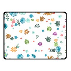 Flowers Flower Leaf Leaves Background Floral Flora Fleece Blanket (small) by danenraven