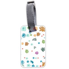 Flowers Flower Leaf Leaves Background Floral Flora Luggage Tag (two Sides) by danenraven