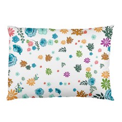 Flowers Flower Leaf Leaves Background Floral Flora Pillow Case (two Sides) by danenraven