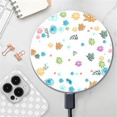 Flowers Flower Leaf Leaves Background Floral Flora Wireless Charger by danenraven