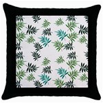 Leaves Leaf Green Nature Throw Pillow Case (Black) Front