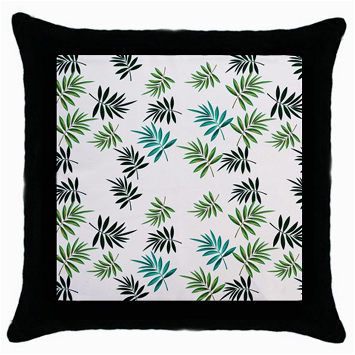 Leaves Leaf Green Nature Throw Pillow Case (Black)