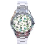 Leaves Leaf Green Nature Stainless Steel Analogue Watch Front