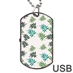 Leaves Leaf Green Nature Dog Tag USB Flash (One Side) Front