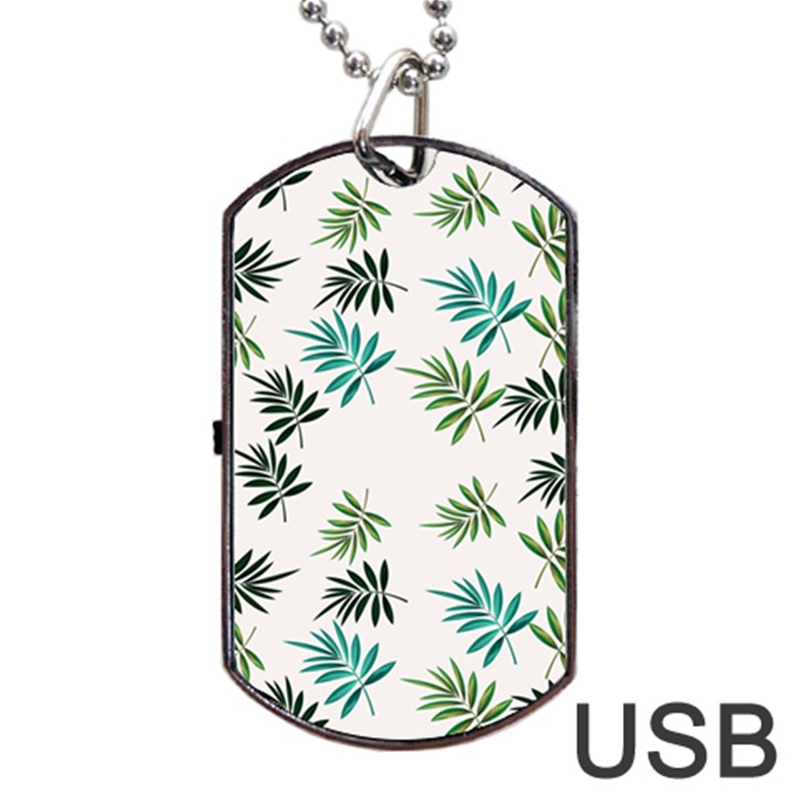 Leaves Leaf Green Nature Dog Tag USB Flash (One Side)