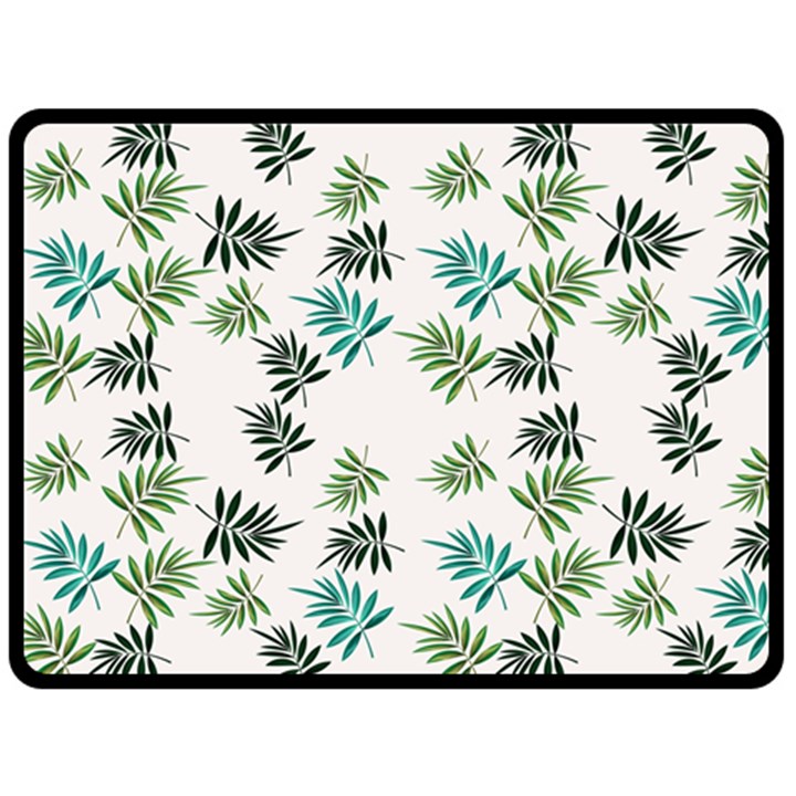 Leaves Leaf Green Nature Double Sided Fleece Blanket (Large) 