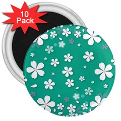 Illustration Background Daisy Flower Floral 3  Magnets (10 Pack)  by danenraven