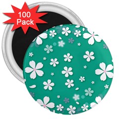 Illustration Background Daisy Flower Floral 3  Magnets (100 Pack) by danenraven