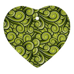 Flower Floral Flora Green Ornament (Heart)