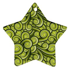 Flower Floral Flora Green Ornament (Star)