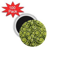 Flower Floral Flora Green 1.75  Magnets (100 pack) 