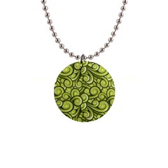 Flower Floral Flora Green 1  Button Necklace