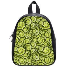 Flower Floral Flora Green School Bag (Small)