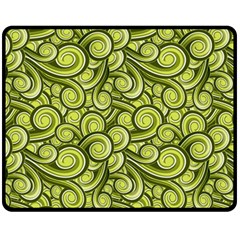 Flower Floral Flora Green Fleece Blanket (Medium) 