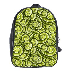 Flower Floral Flora Green School Bag (XL)