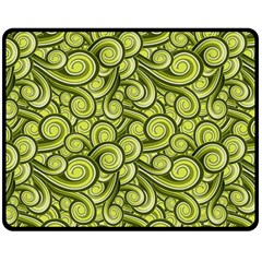 Flower Floral Flora Green Double Sided Fleece Blanket (Medium) 